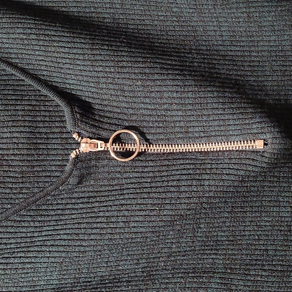 No boundaries ribbed knit longsleeve forest green sz small top blouse - Picture 2 of 5